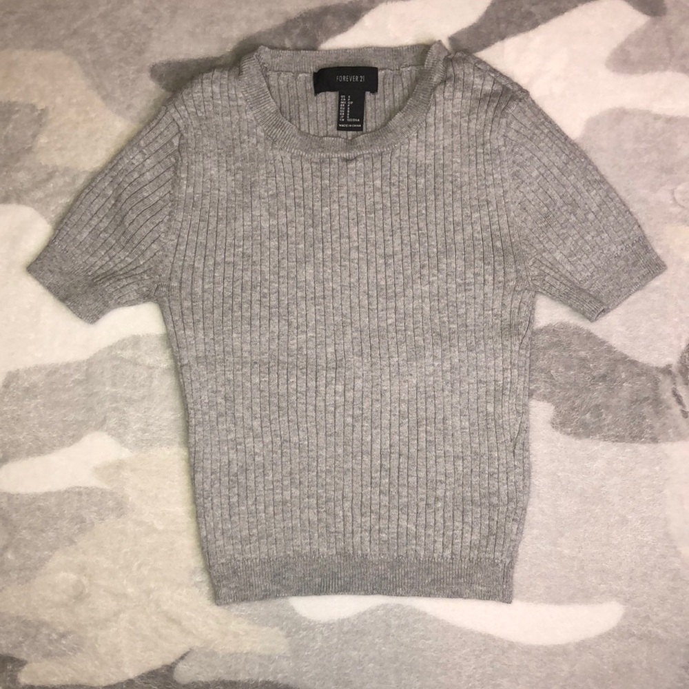 Gray Crop Top